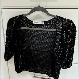 Zara black sequin shrug